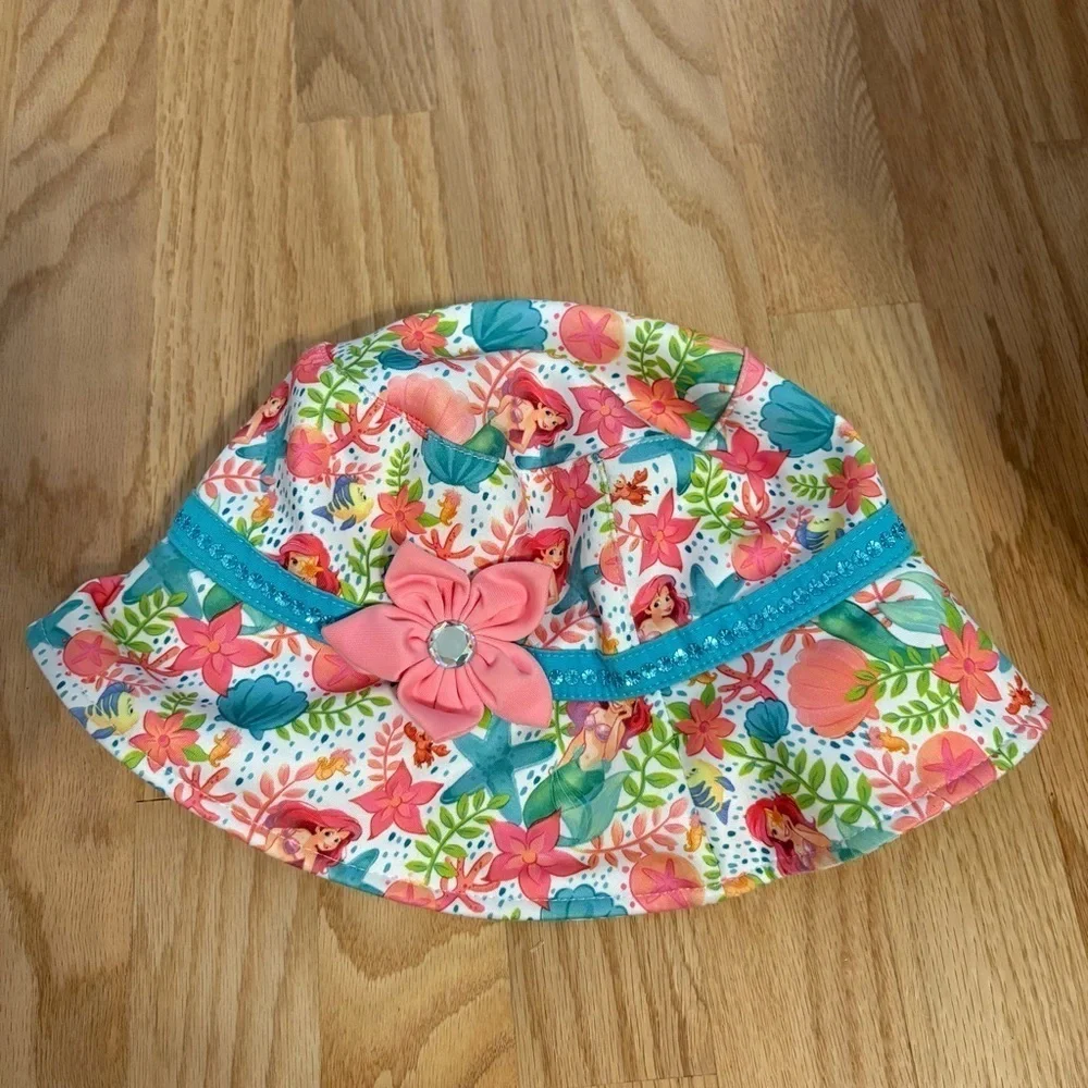 Disney Store Little Mermaid Ariel & Flounder Toddler Swim Bucket Hat